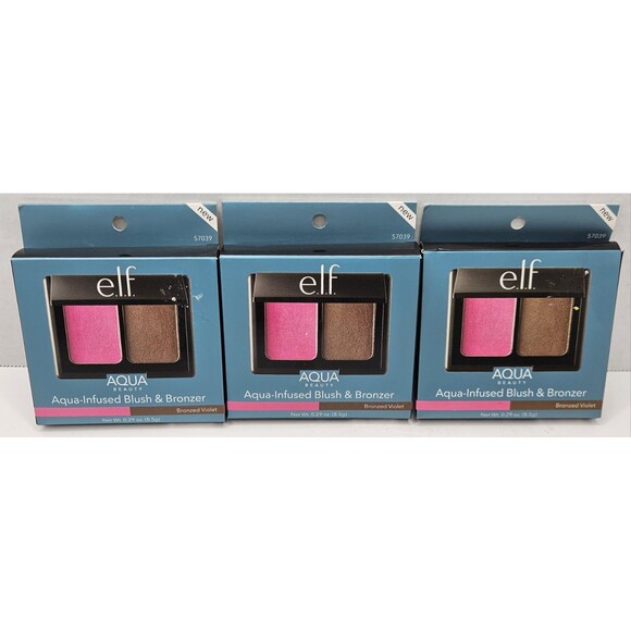 e.l.f. Aqua Beauty Aqua - Infused Blush & Bronzer With Mirror 3 Pack NIB 57039 - Picture 1 of 2